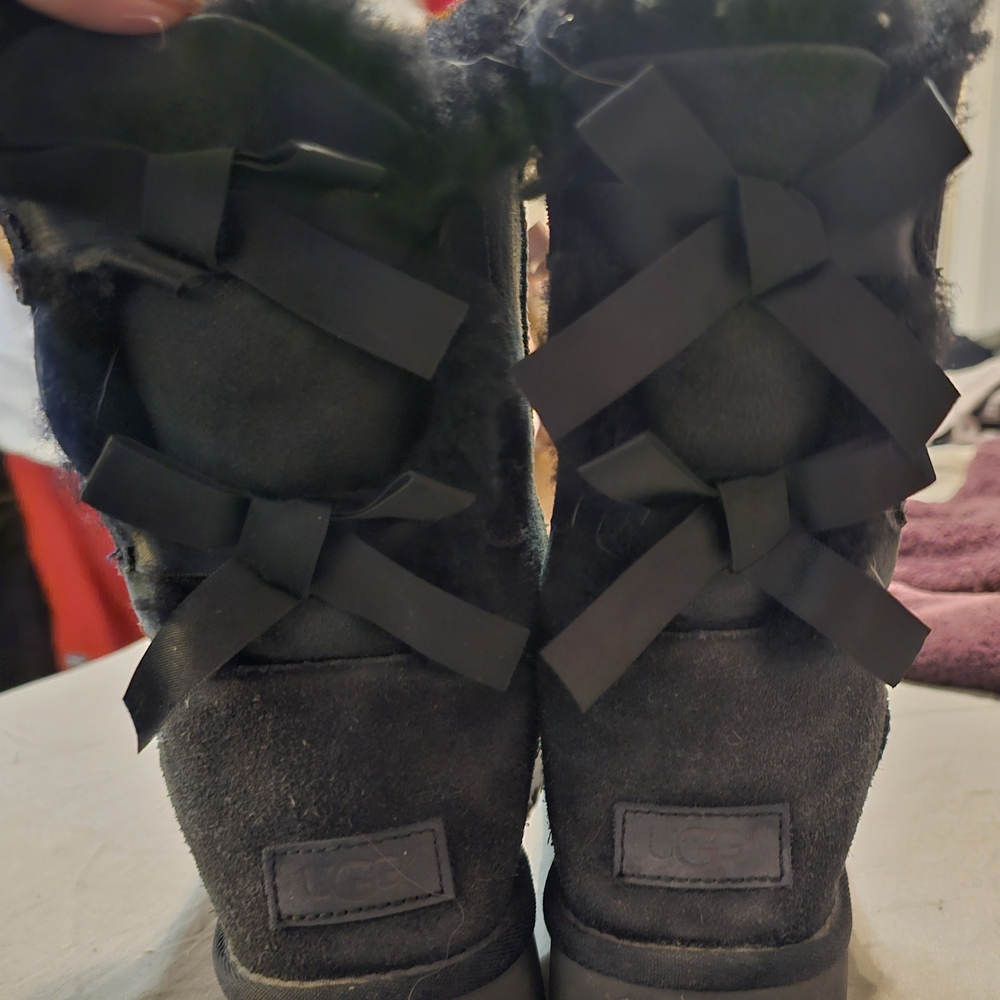 UGG Black Winter Boots with Crisscross Straps